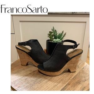 FRANCO SARTO Black Platform Sandals